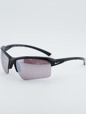 NIKE SKYLON RISE TEAM IQ7185 013 Sunglasses Black Shield Frame,Red Mirror Lenses